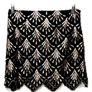 Alya gold and black metallic mini skirt Size: M